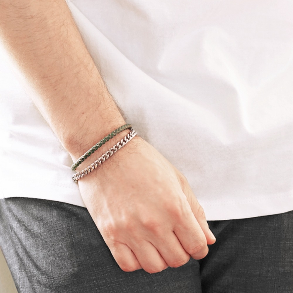 JBANS クラシックスリムセント 228 ツイードレザー 526GN ブレスレットセット (C1901-SE101GN)