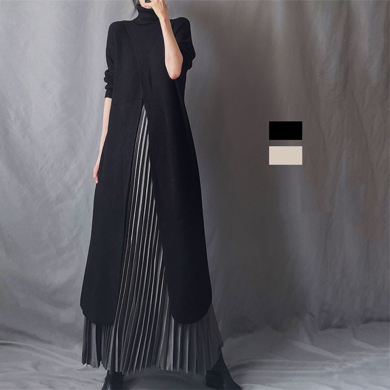 【 今季大注目のアップ】 「柔軟加工」 シンプル 長袖 大人可愛いAライン 切り替え カジュアルワンピース 5,429円