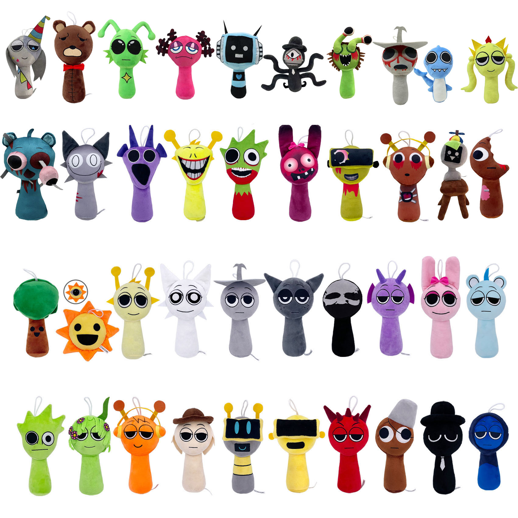 スプランキー ぬいぐるみ 全セット40体 グッズ おもちゃ 人形 ドール キャラクター 歌うモンスター Sprunki　ホラゲ 20cm