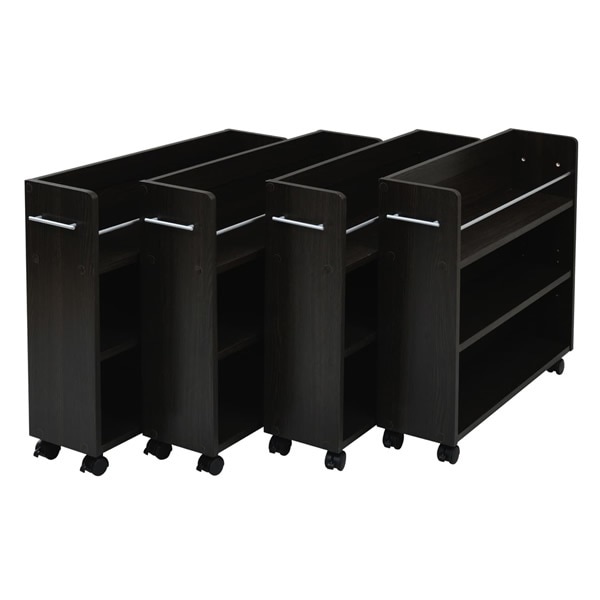 JKプラン 押入れ 収納 ラック 4個セット （1個あたり）幅19.5 奥行78.5 高さ65.5 SGT-0130SET-DB ダークブラウン