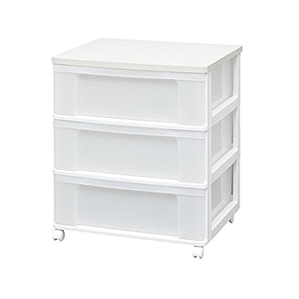 W653P ホワイト/ホワイト [ウッドトップチェスト 3段 幅63.2cm 完成品] メーカー直送