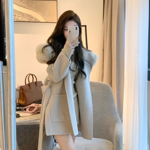 2024新作　レディースウールジャケット　可愛いコート　人気アウター　気質　高見え
