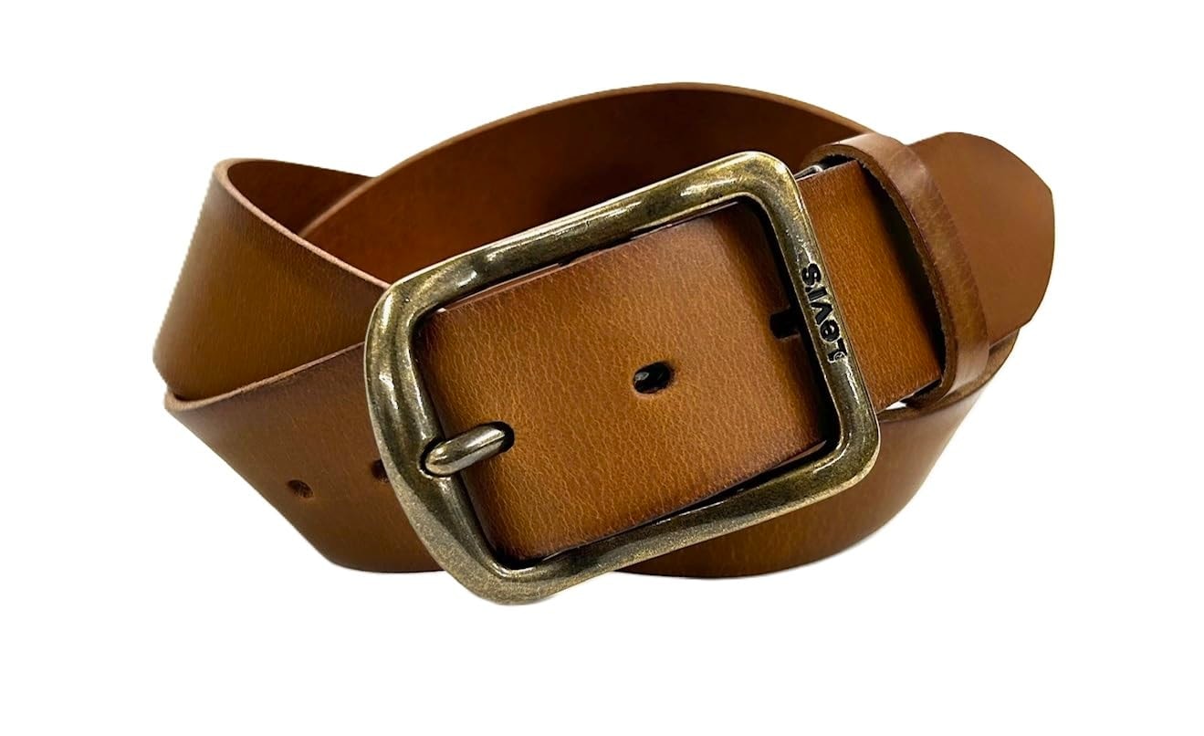[HANG OVER] 40mm リーバイスベルト 牛革 カジュアルベルト アンティークゴールド バックル