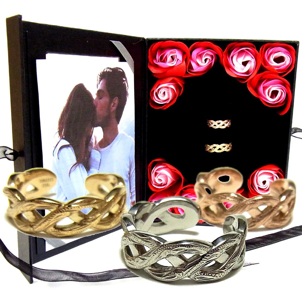 ペアリング ペアハワイアンジュエリー 指輪 チェーン スクロール カレイキニ 金属アレルギー対応 サ