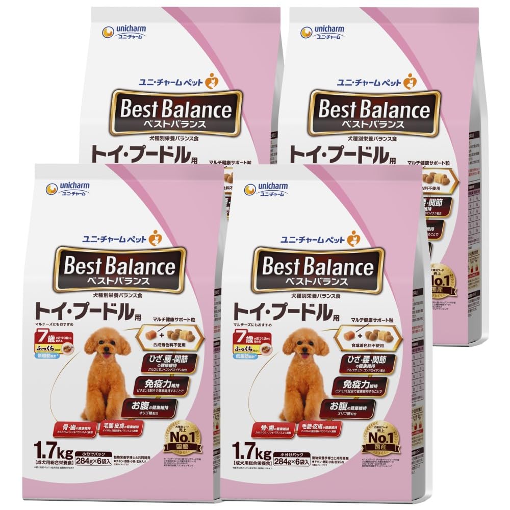 ベストバランス ドッグフード ソフト ふっくら仕立て トイ・プードル用 シニア 7歳が近づく頃から始める低脂肪 6.8ｋｇ(1.7kg×4) 国産 ユニチャーム[ケース品]