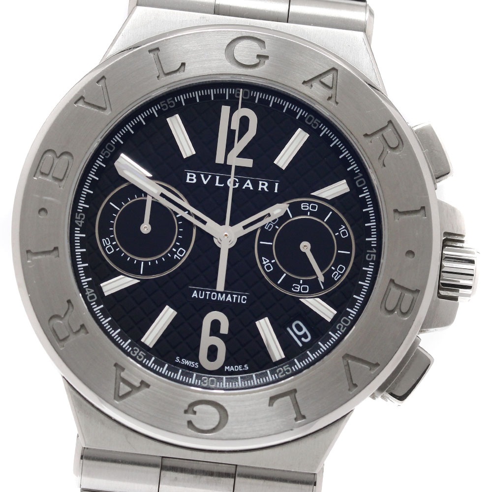 ブルガリ BVLGARI DG40SCH ディアゴノ クロノグラフ 自動巻き メンズ 保証書付き_955547【中古】