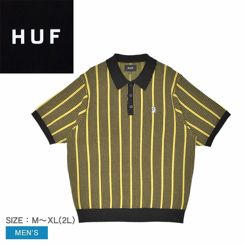 TRACE STRIPE S／S KNIT TOP KN00538 メンズ ウェア ポロ ニット カットソー 襟付き 衿付き トップス 半袖 カジュアル ストライプ ストリート スケート