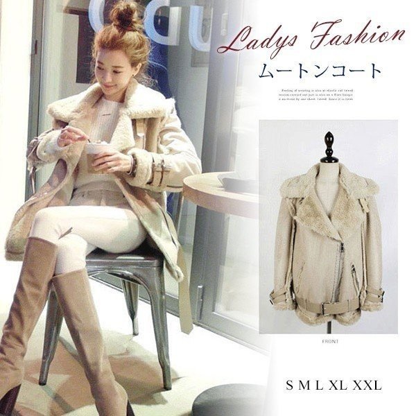ムートンコート フェイク レディース アウター コート ミドル丈 ロング ゆったり 防寒 メルトン 裏ボア 厚手 大きいサイズ モッズ diz0110289598