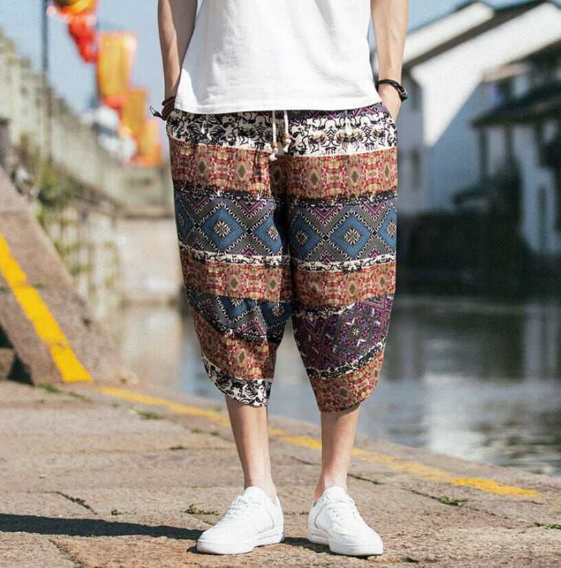 ボトムス パンツ ズボン 部屋着 ルームウェア テーパードパンツ サルエルパンツ 7分丈 ゆったりゆる 綿 カジュアル アジアン エスニック エキゾチック リラックス 和柄 春 夏 秋 10代 20