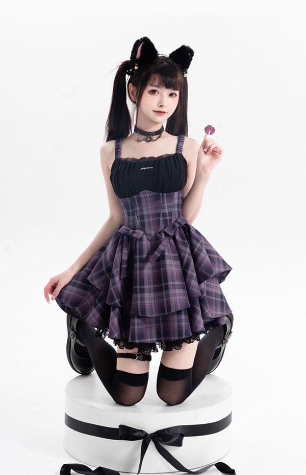 ワンピース ロリータ ハロウィン 魔女風 ウイッチ 魔法使い 魔法少女 ショート丈 ミニ レディース ゴスロリ ハイウエスト Aライン ノースリーブ ロリィタファッション 半袖 ロリータワンピース