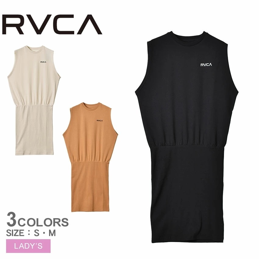 SMALL RVCA TANK OP ワンピース BD043379 レディース ワンピース ルームウェア カジュアル ロゴ シンプル サーフ ブラック 黒 ホワイト 白 オレンジ