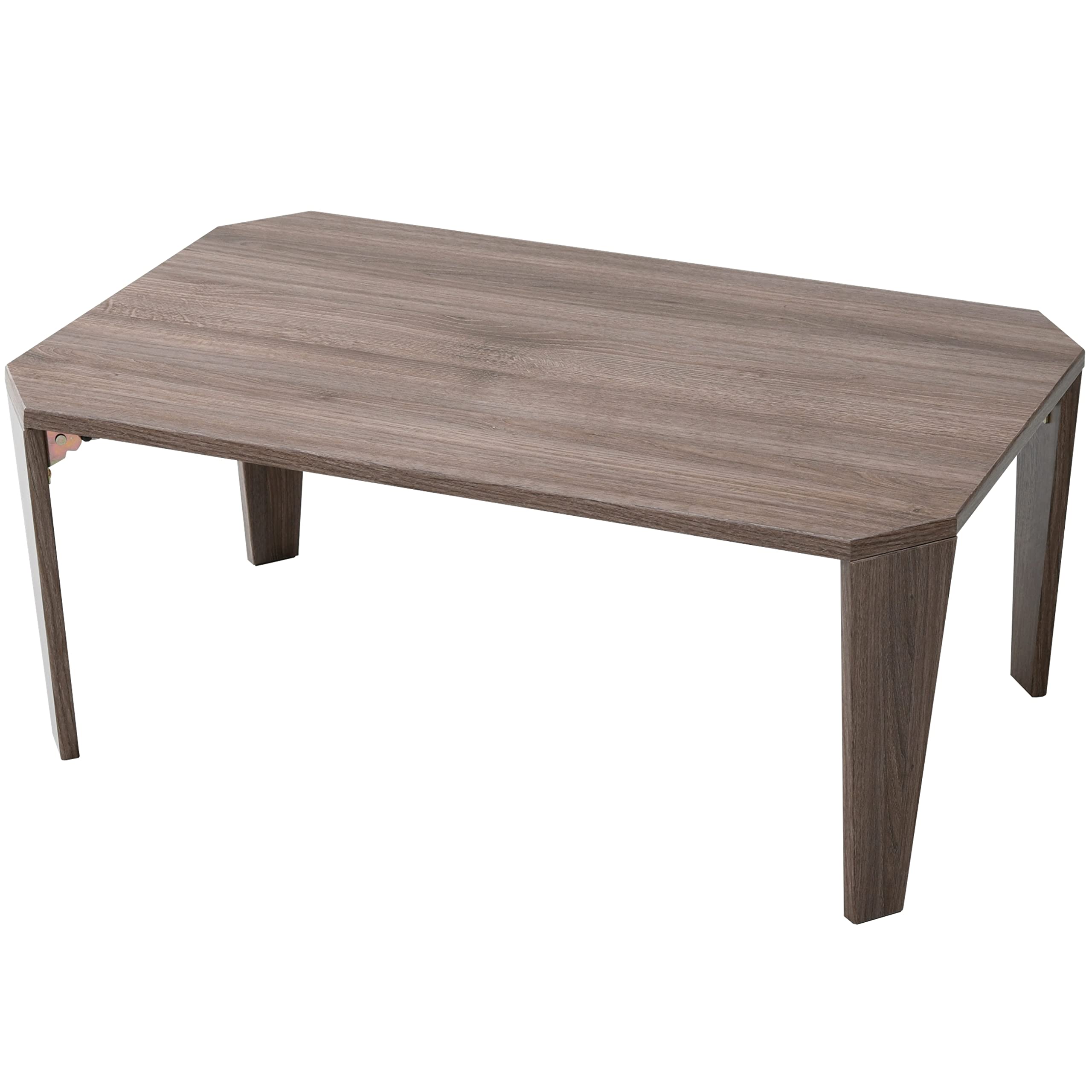 山善(YAMAZEN) ローテーブル 折りたたみ 幅75×奥行50×高さ32cm 水分・熱に強い天板 傷防止フェルト付き テーブル 折れ脚 完成品 ブラウン MTWL-7550(WBR)