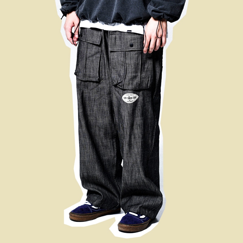 NUMBER EIGHT WIDE CARGO PANTS (BLACK)