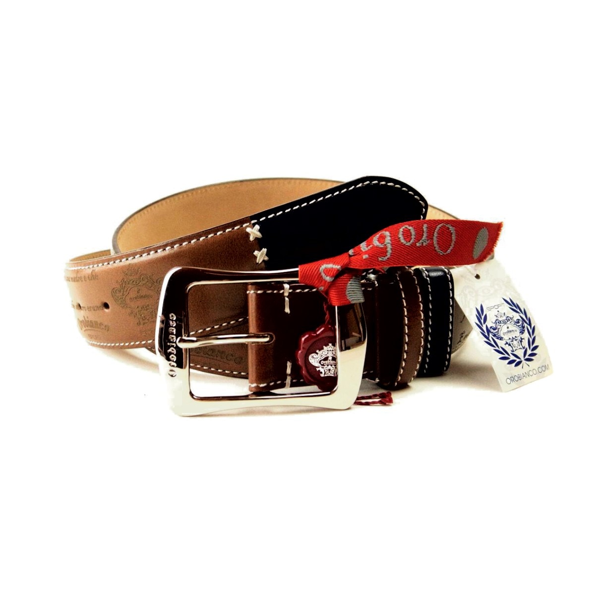 オロビアンコ レザーベルト 718015 ブラウン メンズ 質屋出品