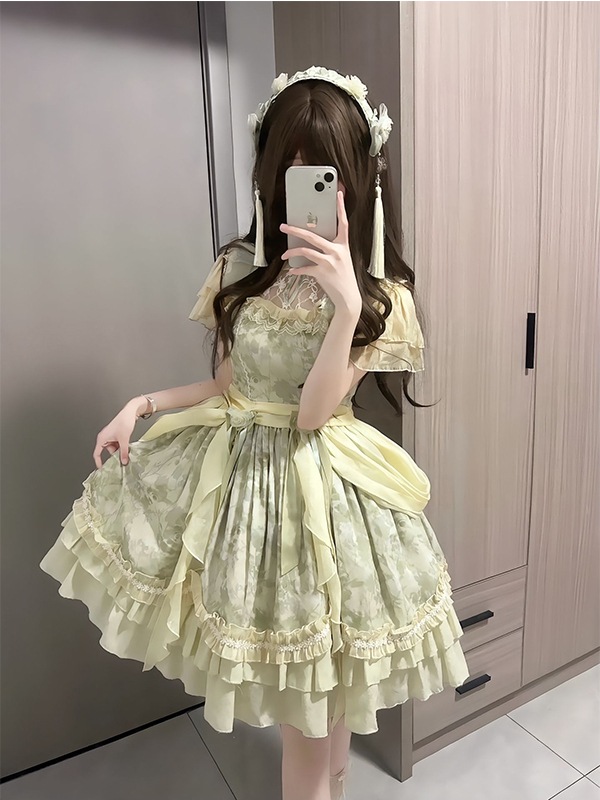 かわいい小さな新鮮な中国風ロリータスカート op ロリータドレス中国風ロースカートロリータ妖精ドレス