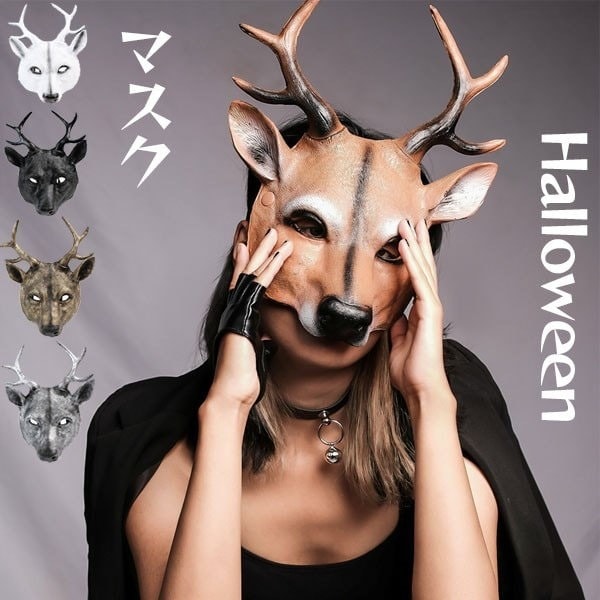 Qoo10] 新作入荷 コスプレ 仮装 鹿 マスク ハ