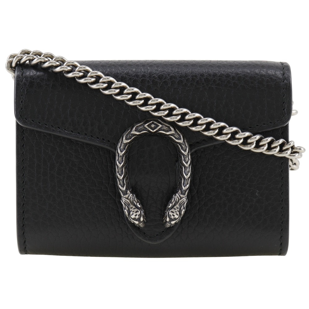 ディオニュソスチェーン コインパース チェーンウォレット タイガーヘッド 574930 コインケース カーフ 黒 ユニセックス 中古品 Aランク