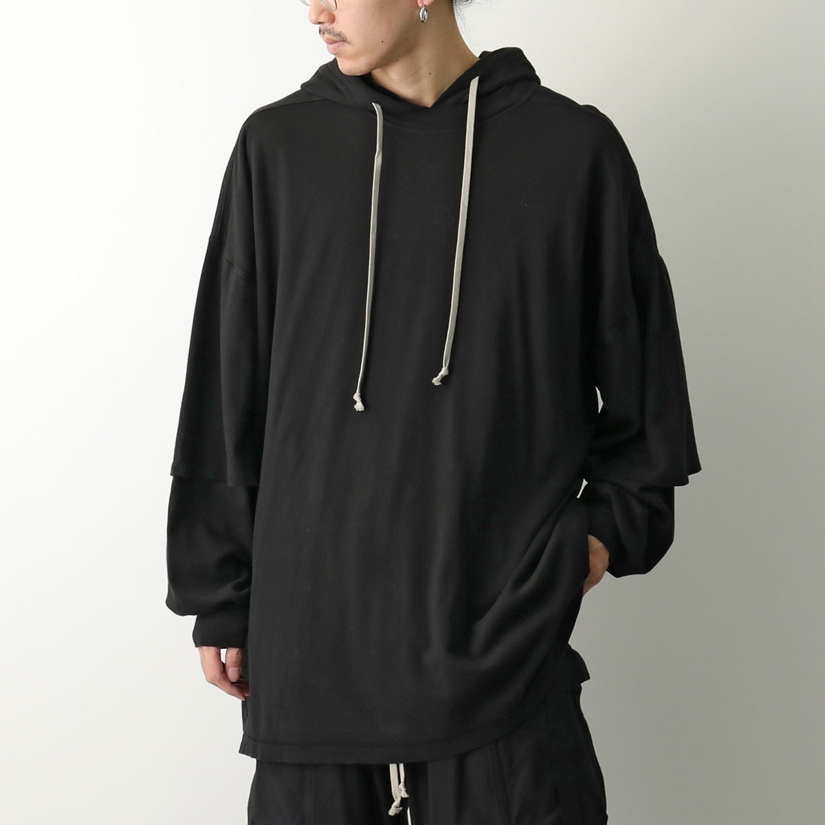 Rick Owens DRKSHDW リックオウエンス ダークシャドウ パーカー TOMMY HUSTLER HOODIE トミー ハスラー フーディー DU02E7271 JDB メンズ 09/BL