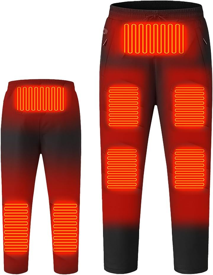 電熱パンツ ヒーター 男女兼用 8箇所発熱・超速暖 電池別売 3 段階温度調整 DC/USB 給電式 急速発熱 冬用防寒 軽量ヒートパンツ 作業用・アウトドア向き (ブラック, M)