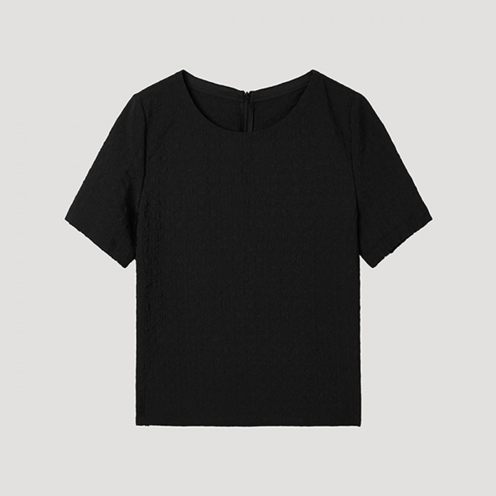 [シーズミス] スクエアパターンブラウス_swwblp22060_BK
