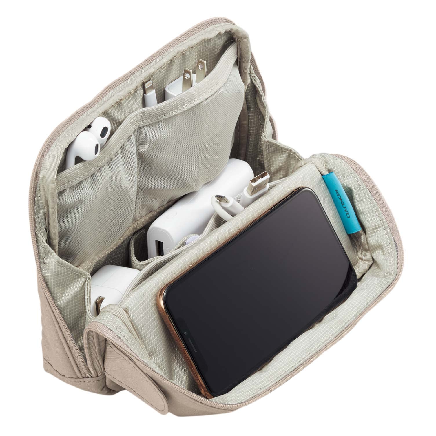 コクヨ(KOKUYO) バッグインバッグ 立てる ポーチ THIRD FIELD ベージュ TFD-G11LS