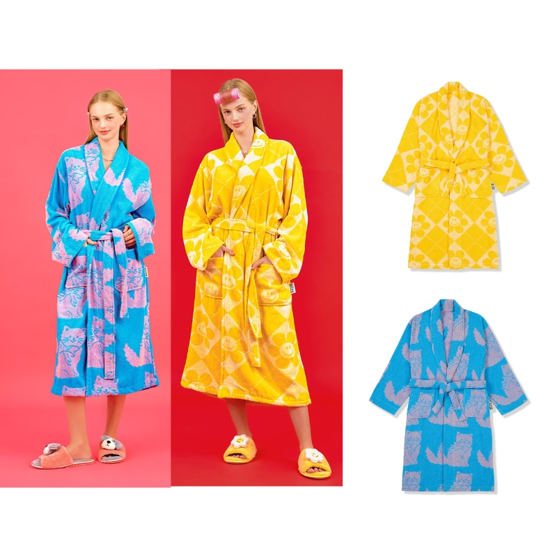 Smile Argyle Kittenバスローブ　バスガウン