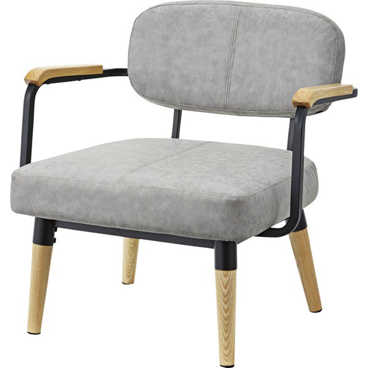 ソファ RTO-451GY 椅子 ロイス グレー 灰色 おしゃれ 北欧 1人掛け 1人用 イス いす 椅子 ソフトレザー スチール シンプル パーソナルチェア リビング ダイニング 洋室 和室 ショッ