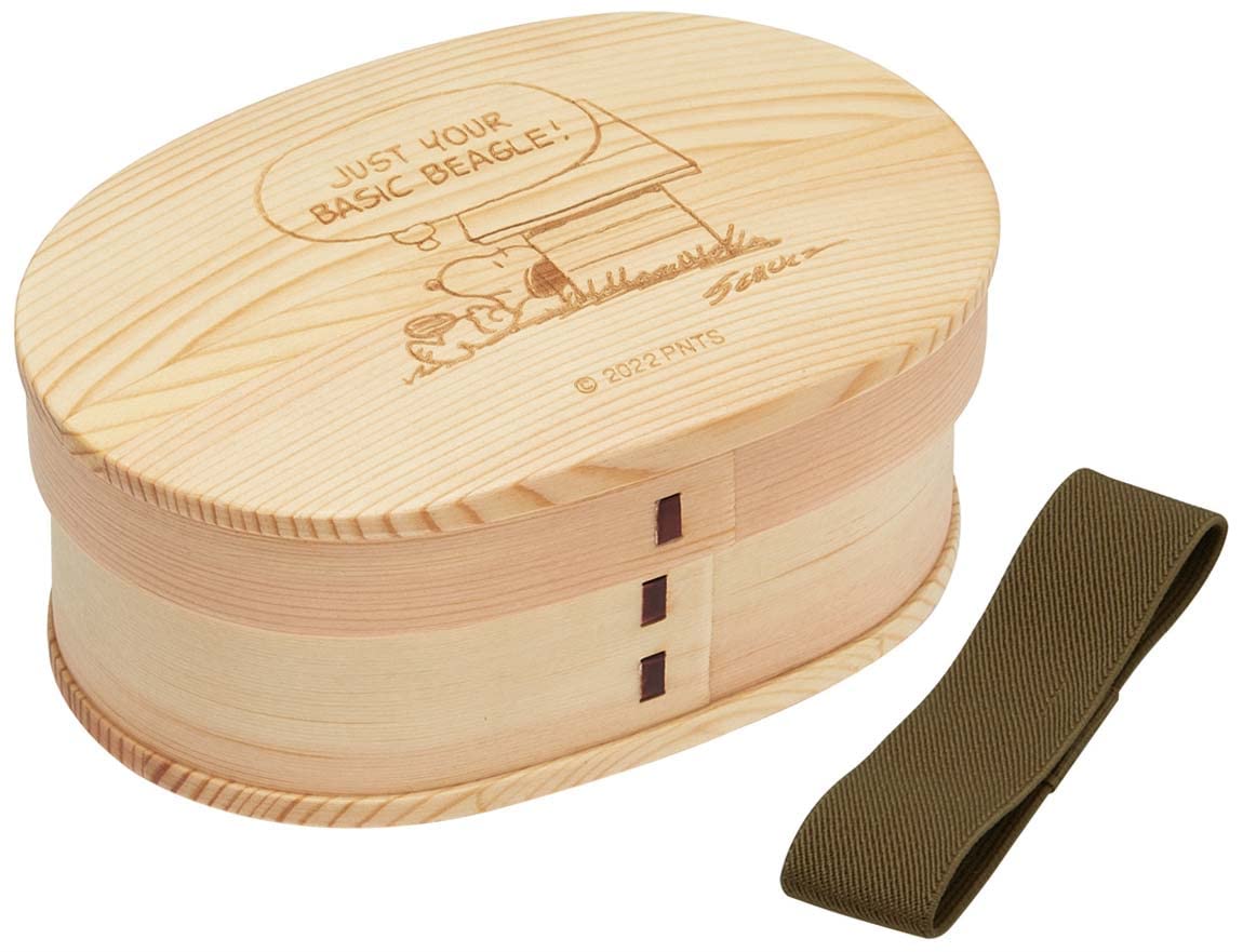 スケーター(Skater) 曲げわっぱ 弁当箱 550ml 液漏れしにくいパッキン付き わっぱ ベルト付 スヌーピー WLB6-A