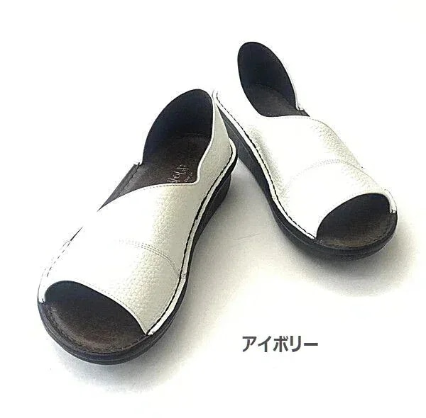 サンダル レディースシューズ レディースファッション 靴 本革 サイドオープン S M L LL