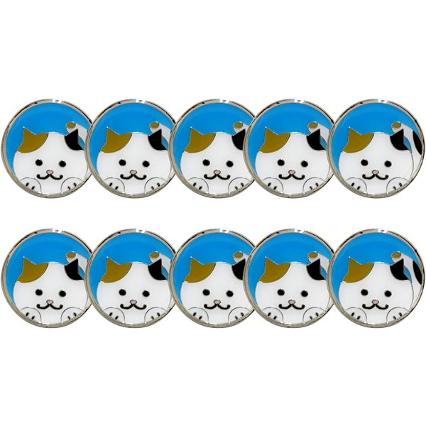 Tabata タバタ ゴルフ マグネットマーカー ネコ 10個セット ゴルフ アクセサリー GV8021