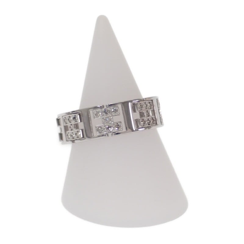 【no brand】K18WG デザインジュエリー リング K18ホワイトゴールド 14.5号 ダイヤモンド レディース