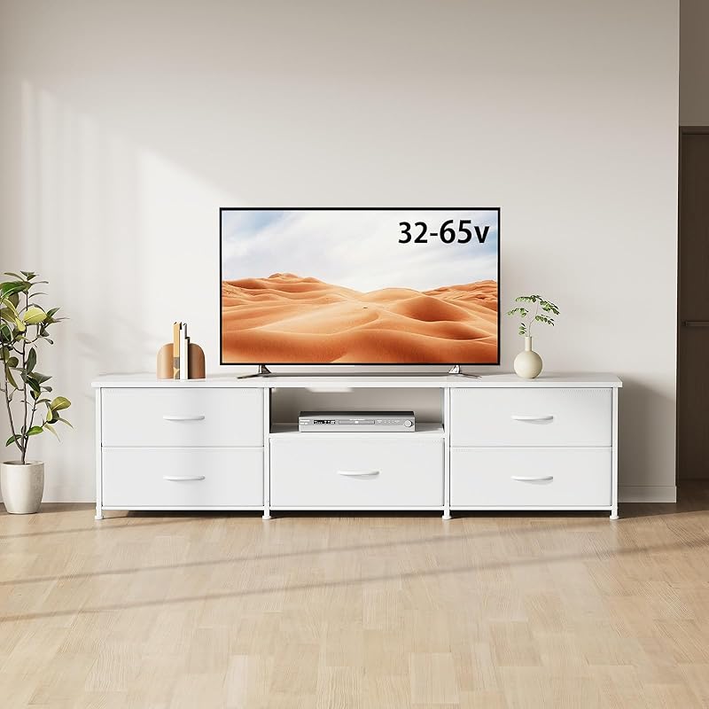 YeTom テレビ台 テレビボード 55型対応 収納付きテレビ台 おしゃれ ローボード 引き出し付き テレビラック オープンシェルフ 幅150×奥行35×高さ40cm 白い