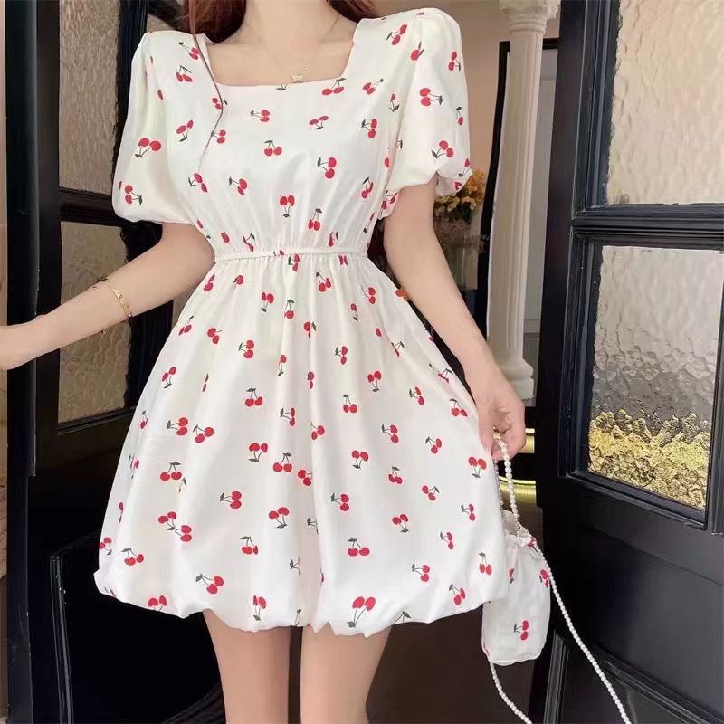 【1つ買うと10つ無料】優しい風のスカート2025サマーチェリードレスウエストリミテッドスカートスカートスカート