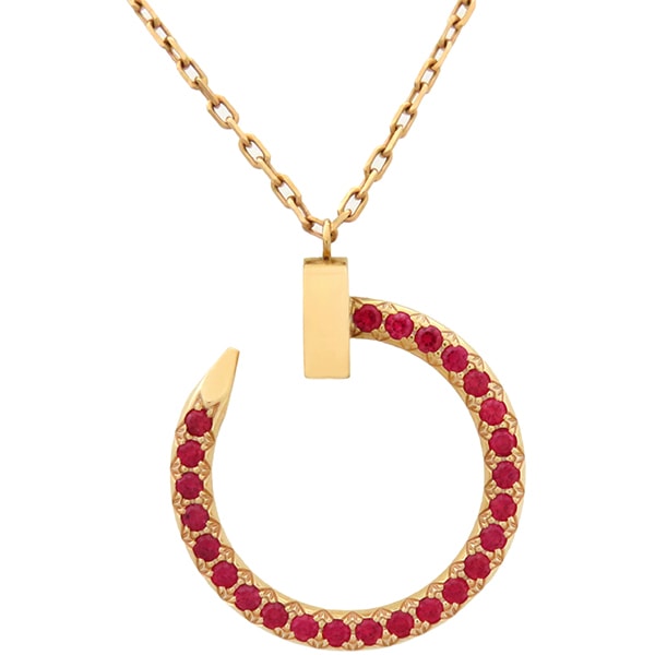 カルティエ Cartier ネックレス ジュストアンクル ルビー ネックレス K18YG ルビー イエローゴールド 750YG K18 18金 B7224894 【箱】【中古】