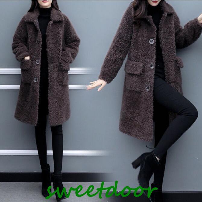 ファーコート ボアコート レディース 冬 ボアコート ファー 毛皮コート厚手 モコモコオーバー 暖かい ファー ロング丈アウター カジュアル