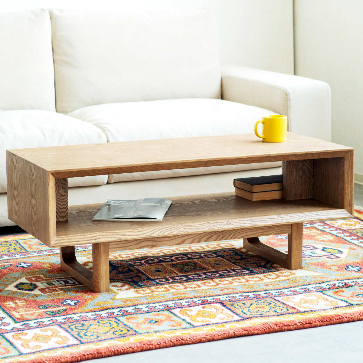 リビングテーブル 幅100cm 高さ35cm シンプル 収納棚付 センターテーブル オラクル テーブル ローテーブル リビング 木製テーブル 棚付き 収納 テレビ台 長方形 完成品 おしゃれ