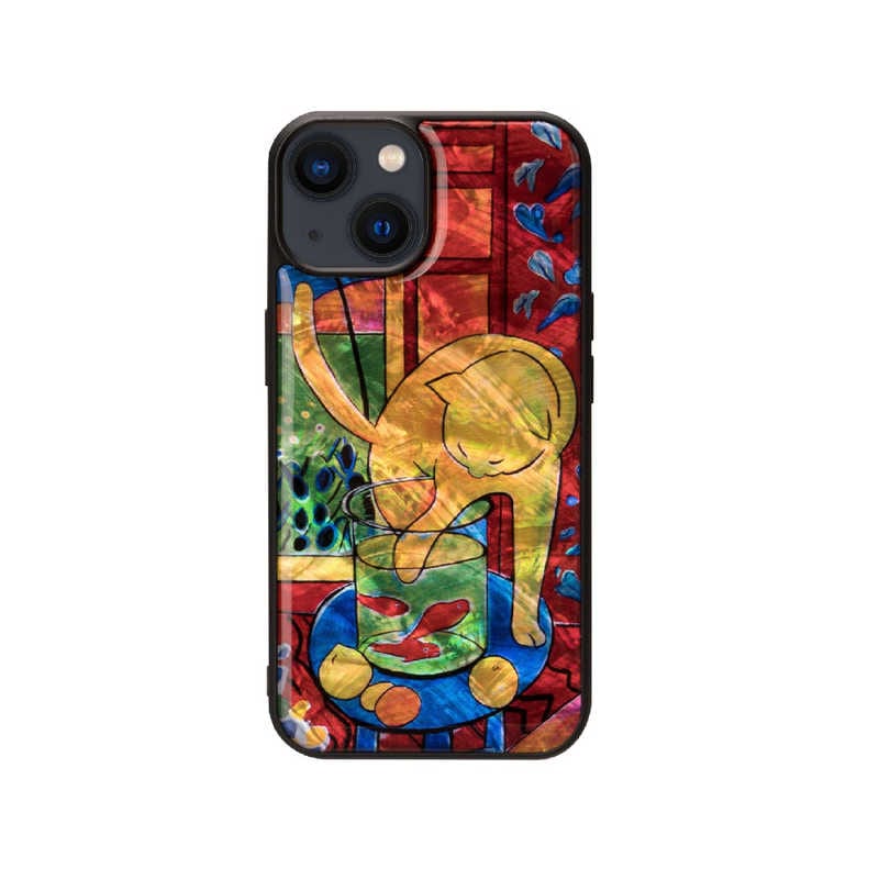 ROA　iPhone 14 6.1インチ 天然貝ケース 魚と猫 ikins　I23576I14
