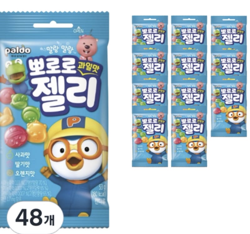 八道ポロロフルーツ味ゼリー　53ｇＸ48個