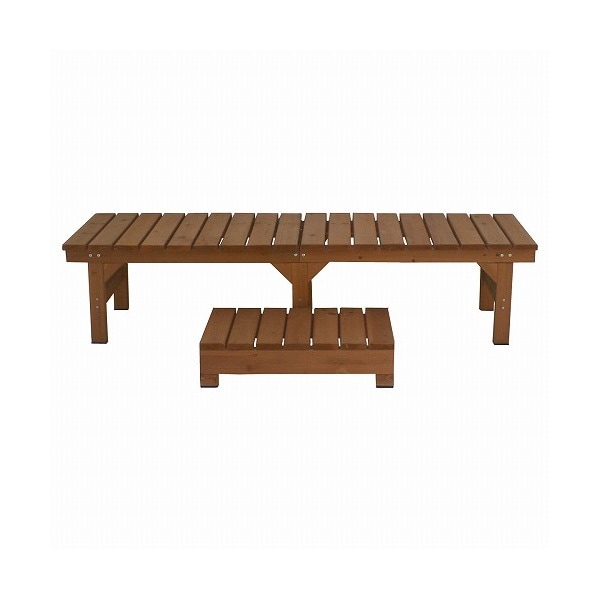 住まいスタイル ユニット縁台ベンチ hiyori 幅174奥行55cm ステップセット ライトブラウン DE-17455STP-LBR メーカー直送