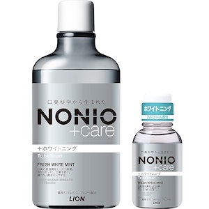 NONIO(ノニオ) プラス ホワイトニング [医薬部外品] デンタルリンス フレッシュホワイトミント 液体歯磨き 口臭原因菌を殺菌(アルコール配合) セット 600ml+ミニリンス80ml付き