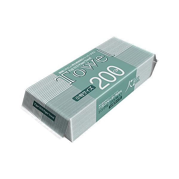 業務用 再生紙エコペーパータオル (小判サイズ 200枚入) 1枚あたりサイズ約170×220mm 清掃用 掃除用 (40個セット)