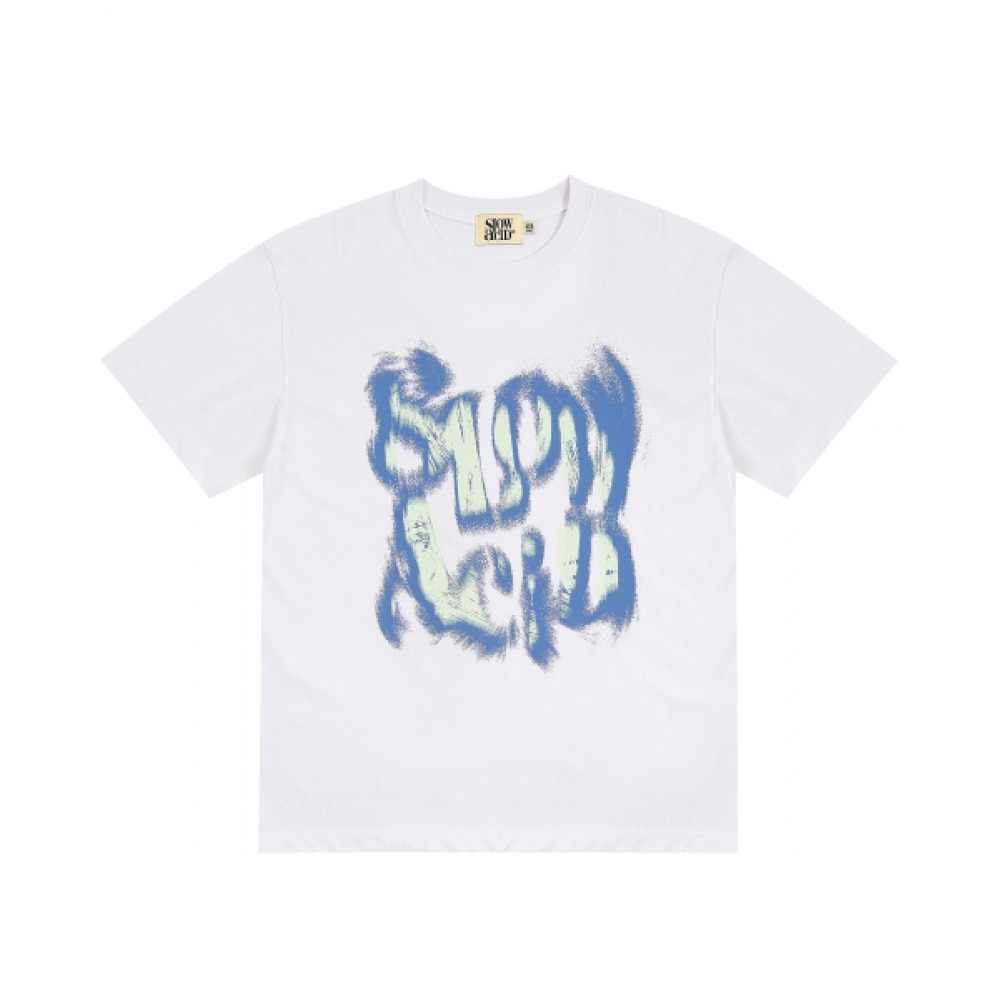 スローアシッドストローク半袖Tシャツ [ホワイト]