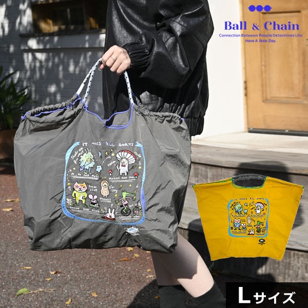 【即納】 Ball＆Chain ボールアンドチェーン 正規品 B.IT TAKES ALL SORTS Lサイズ バッグ エコバッグ トートバッグ 刺繍 ギフト hideaki m