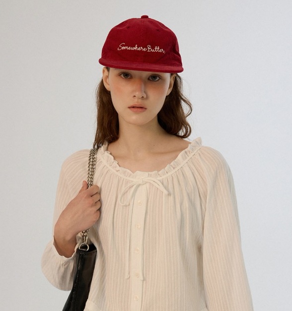 24FW Vintage corduroy letter ball cap (3 COLORS) キャップ
