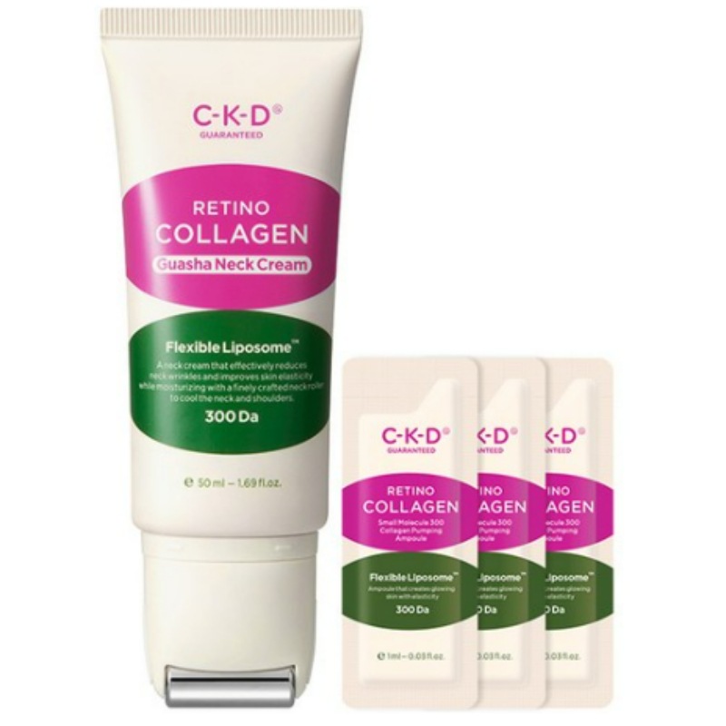 レチノ コラーゲン カッサ ネックシワクリーム 50ml + コラーゲンアンプル 1ml 3pセット