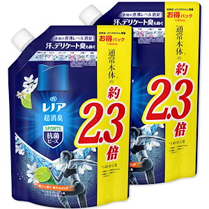 【まとめ買い】 レノア 超消臭 抗菌ビーズ スポーツ クールリフレッシュ&シトラスの香り つめかえ用 特大 1,120mL 2個