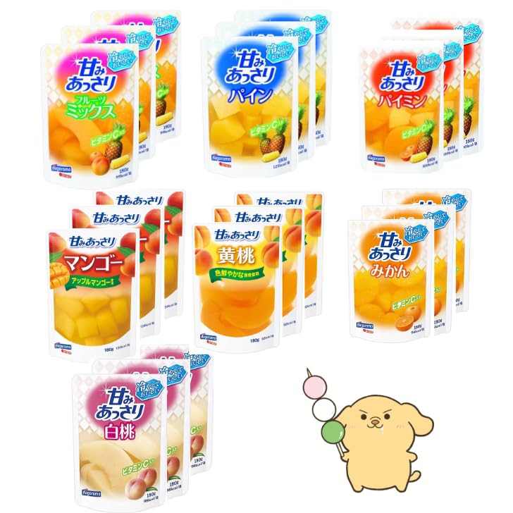甘みあっさり フルーツ アソート 7種各3個セット パウチ パイミン 白桃 みかん マンゴー 黄桃 パイン ミックス 180g