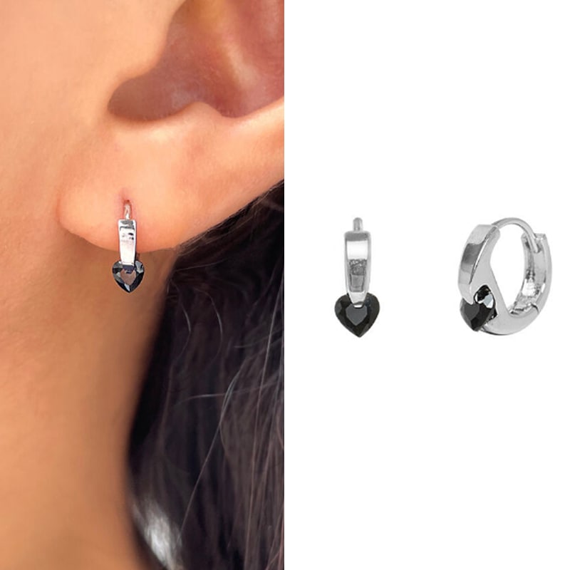 [韓国女性アクセサリー ] ワンクリップハート_ブラック デイリーアクセサリー 韓国ストリートファッション