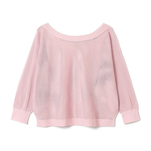 【ノーソーイングニット】7分袖メッシュニットTシャツ ヨガ ウィメンズ 256303-1540-55-046