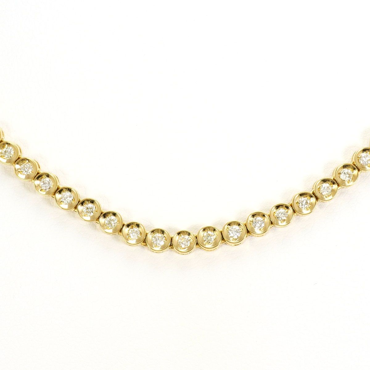 K18 18金 YG イエローゴールド ネックレス ダイヤモンド 2.82ct カード鑑別書 総重量約25.4g 約40cm 中古